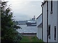 NH7967 : Offshore support ship sailing past Cromarty Fishertown by Nick Ray