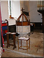 TM4269 : The Font of All Saints Church, Darsham by Geographer