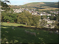 SS8594 : Grazing land and a view over Caerau by eswales