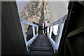 NU0842 : Holy Island causeway refuge - looking down the steps by Nick Mutton 01329 000000