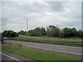 SP8479 : A14/A43 junction from Eastbound A14 Rothwell road by John Firth