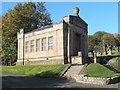 NS6066 : Lodge at Sighthill Cemetery by Lairich Rig