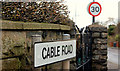 J4692 : Cable Road sign, Whitehead by Albert Bridge