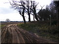 TM3758 : Footpath to Farnham & entrance to Glemham Hall Estate by Geographer