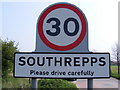 TG2436 : Southrepps sign by Geographer