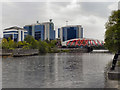 SJ8196 : Manchester Ship Canal, Trafford Road Bridge by David Dixon