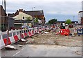 SJ9098 : Manchester Metrolink - track laying on Ashton Road (A662), Droylsden by P L Chadwick