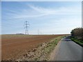 SE5012 : Pylons marching alongside Sleep Hill Lane by Christine Johnstone