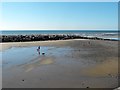 SH5700 : Bryn-y-mor revetment, Tywyn beach by Penny Mayes