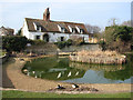 TL3856 : Comberton: ducks and pond by John Sutton