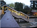 SP1465 : Lighted footbridge, Henley-in-Arden station by Robin Stott