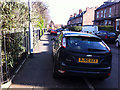 SJ8293 : Pavement parking on Sandy Lane, Chorlton by Phil Champion