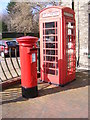 TM4462 : Telephone Box & Main Road Postbox by Geographer