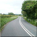 ST3797 : Double white lines on the road from Llangybi to Usk by Jaggery