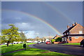 TQ4496 : Double rainbow over Sandford Avenue by Roger Templeman