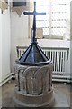 TF0543 : Norman Font, St Denis' church, Silk Willoughby by J.Hannan-Briggs