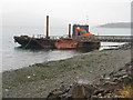 NM6343 : Timber barge at Rubha na Leitreach by M J Richardson