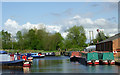 SJ9308 : Moorings and boatyard on the Hatherton Canal, Staffordshire by Roger  D Kidd