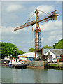 SO7509 : Boatyard and crane at Saul Junction, Gloucestershire by Roger  D Kidd