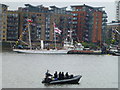 TQ3480 : Police security on the Thames near Butler's Wharf by Richard Humphrey