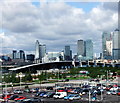 TQ3880 : Looking toward Canary Wharf from Emirates Air Line cable car by PAUL FARMER