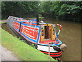 SJ9590 : Working Narrow Boat Hadar moored below Marple bottom lock. by Keith Lodge