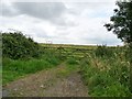 SP9296 : Gated farm track entrance by Christine Johnstone