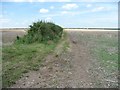 SK9910 : Track on south side of stubble field by Christine Johnstone