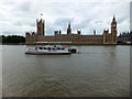 TQ3079 : Chilton Castle moored on The Thames in front of the Palace of Westminster by PAUL FARMER