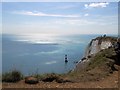 TV5895 : Beachy Head Cliffs and lighthouse by Paul Gillett