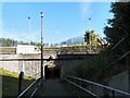 SJ9091 : Inside Portwood Roundabout by Gerald England