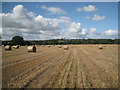 SP1270 : Harvested wheatfield with a view to Tanworth-in-Arden by Robin Stott