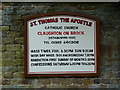 SD5242 : St Thomas the Apostle Catholic Church, Claughton, Nameboard by Alexander P Kapp