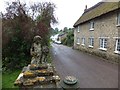 SY2690 : Cherub and lion by lodge of Bindon House by David Smith