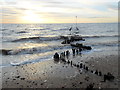 TF6637 : Rotting groyne. by Nigel Mykura