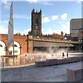 SJ8398 : New Fountains in Greengate Square by David Dixon