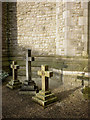 SD4675 : Memorial crosses, St John's Church, Silverdale by Karl and Ali