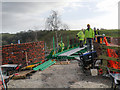 SD7506 : Building the Meccano Bridge at Nob End by David Dixon