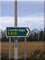 TL2760 : Roadsign on the A428 Cambridge Road by Geographer