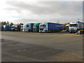 SP3358 : Lorry Park, Warwick Services by David Dixon