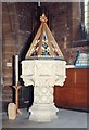 SK4770 : St Mary & St Lawrence, Bolsover - Font by John Salmon