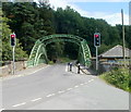 SO3405 : Traffic lights control traffic across Chain Bridge, Monmouthshire by Jaggery