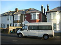 TQ3267 : Evangelical minibus, Bensham Manor Road, Thornton Heath by Christopher Hilton