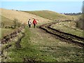 NT3660 : Walking on the former Waverley Railway Line at Borthwick by Walter Baxter