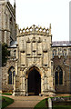 TL9762 : St Mary, Woolpit - Porch by John Salmon