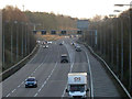 SP1372 : M42 junction 3a north: M42 northbound merges with M40 by Robin Stott