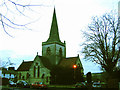 TQ1949 : Christ Church, Brockham Green at dusk by Stephen Craven