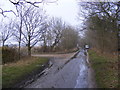 TM4468 : Walkbarn Farm Lane & footpath & entrance to Kings Farm by Geographer