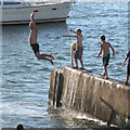 SX9372 : Jumping-off point, back beach by Robin Stott