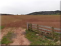 SO6621 : Tyre patterns in a field, Lea by Jaggery